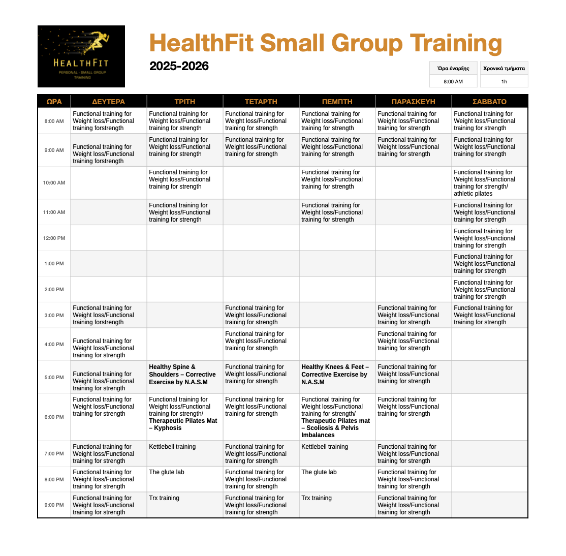 Small Group training HealthFit